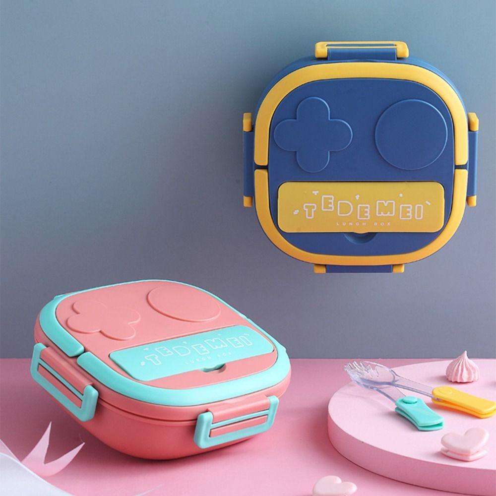 R-FLOWER Lunch Box Portable Peralatan Makan Tamasya 3sekat Praktis Untuk Anak Dan Dewasa