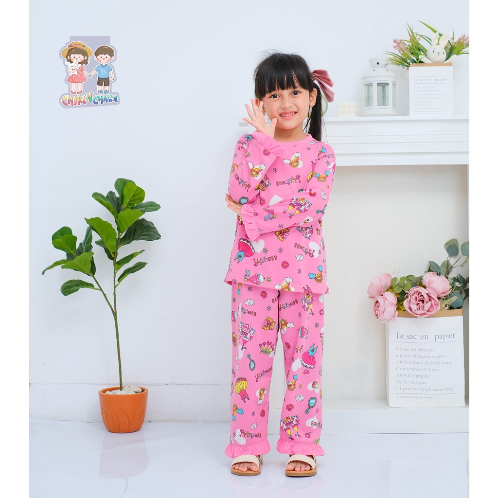 Baju tidur Piyama anak Chiki n chaca By raggakids