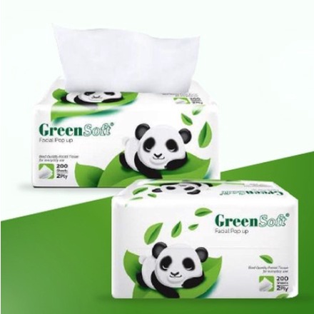 Tissue Green 200 Sheet 2ply Tissu Green Soft 200 sheet Tisu Green Soft Panda Isi 200 Sheets Facial T