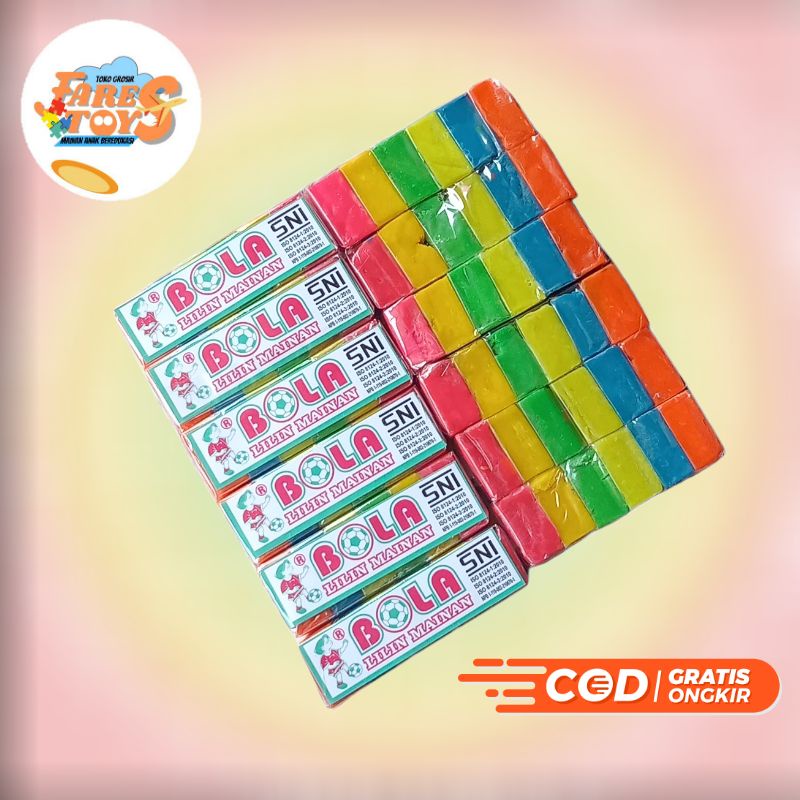 Lilin plastisin mainan anak 1pcs 6warna