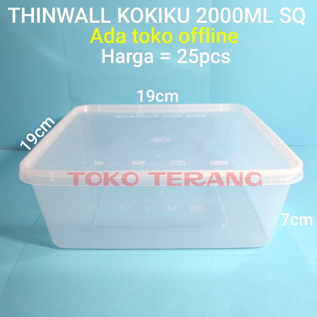Thinwall food container 2000ml / Kotak Makan Bening / Mangkok plastik / Mangkok Bening