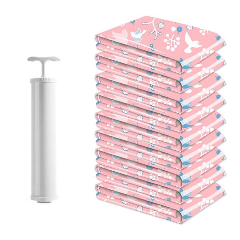 10pcs Vacuum Plastik Pakaian Selimut Bedcover / Tas Kantong Plastic Baju Vacum