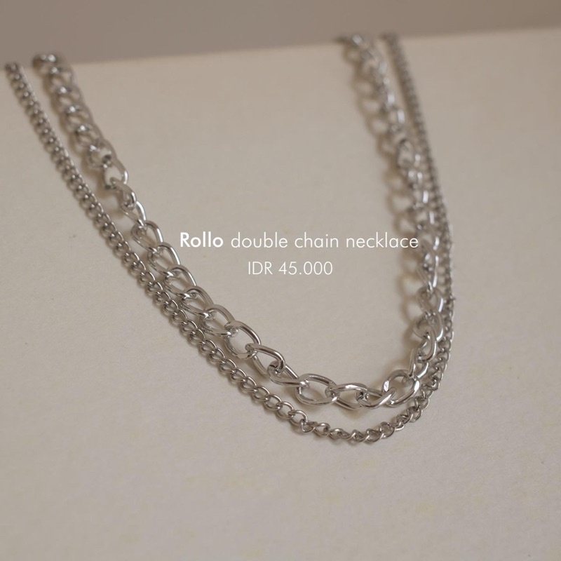 Ark.co - ROLLO double chain necklace kalung layer rantai minimalis simple