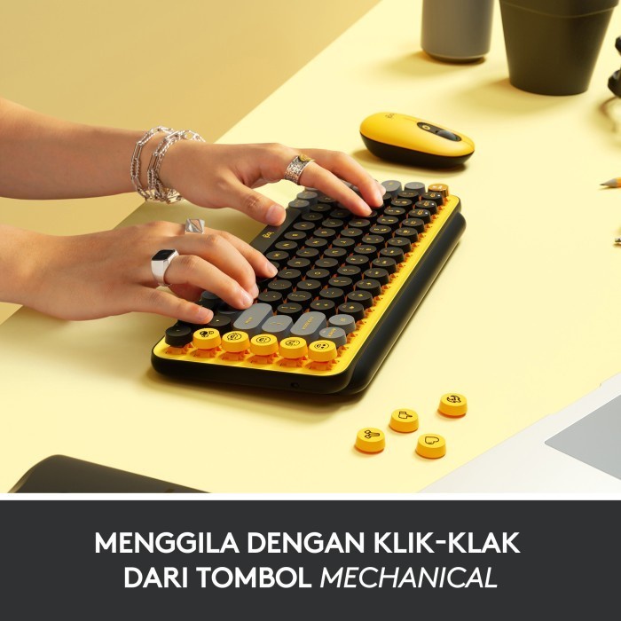 Logitech POP Keys Keyboard Wireless Mechanical Compact Emoji Keys