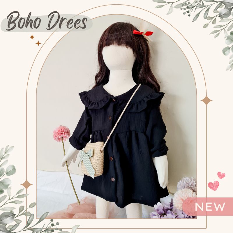 Boho Dress Anak Premium / Boho Tunik Atasan Crinkle / Airflow Crinkle