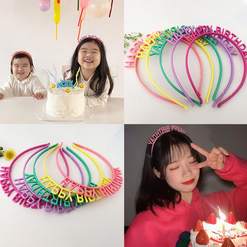 COD❤️Bando Happy birthday/Bando Ulang Tahun Warna Pesta Untuk hadiah Untuk Dewasa Dan Anak