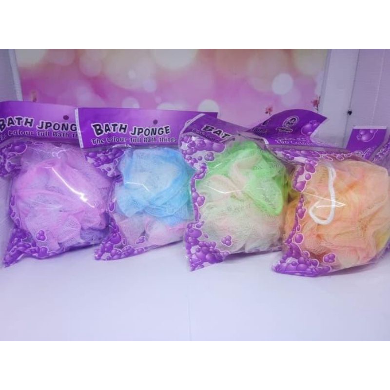 Spons Mandi BESAR Jaring Tebal 50 gr Shower Puff Bath Ball Sponge Rainbow Spon Sponge