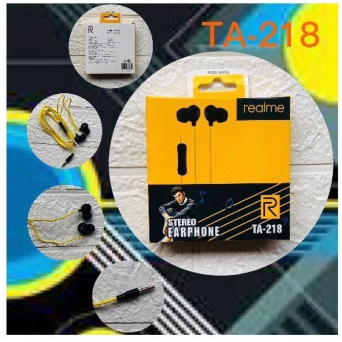 Headset REALME WITH MIC Handsfree HF Mic TA-206 TA-208 TA-218 TA-220 Grosir