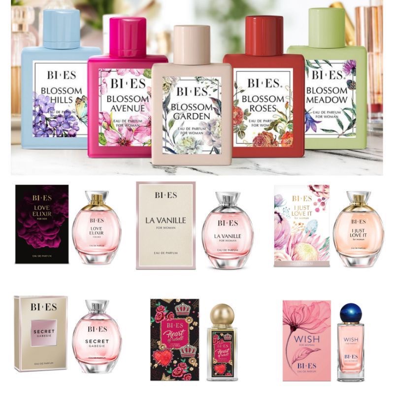 BIES EAU DE PARFUM Wanita / Pria ( Viva La Dolce / Love Elixir / I just Love It / WISH / BLOSSOM / B