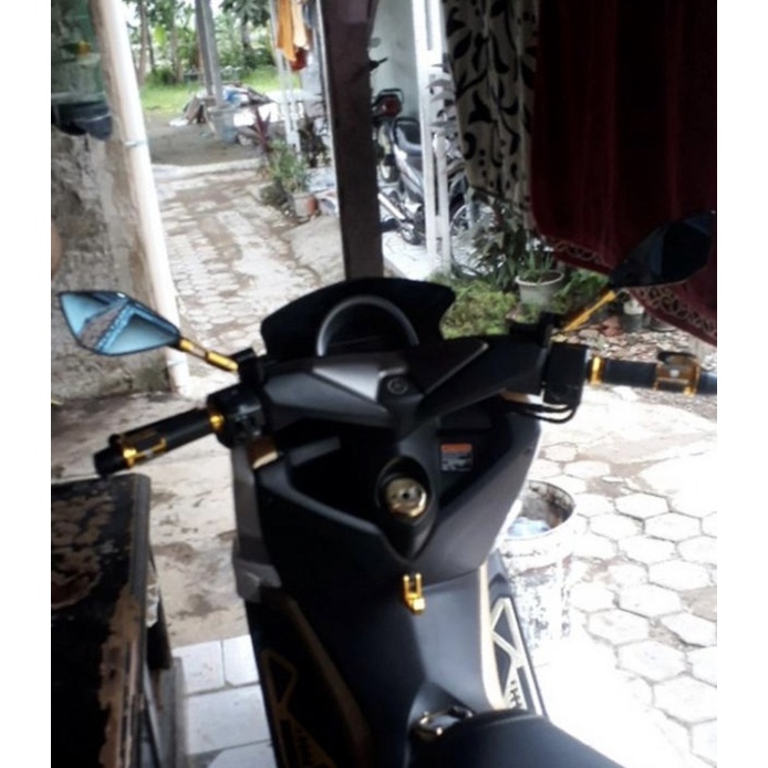 PROMO TERMURAH Spion Tomok V5 Full CNC non Breket Fearing Universal Smua motor (HARGA SUDAH SEPASANG KIRI KANAN) KACA BIRU