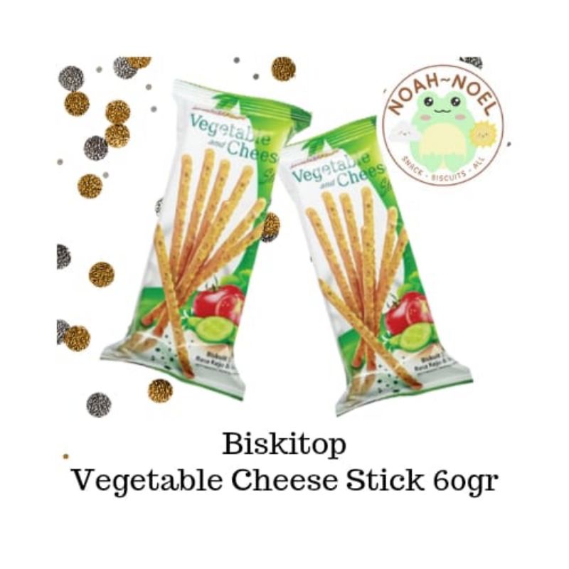 

NN - BISKITOP Vegetable Cheese Stick 60gr Biskuit sayur rasa keju Cemilan anak