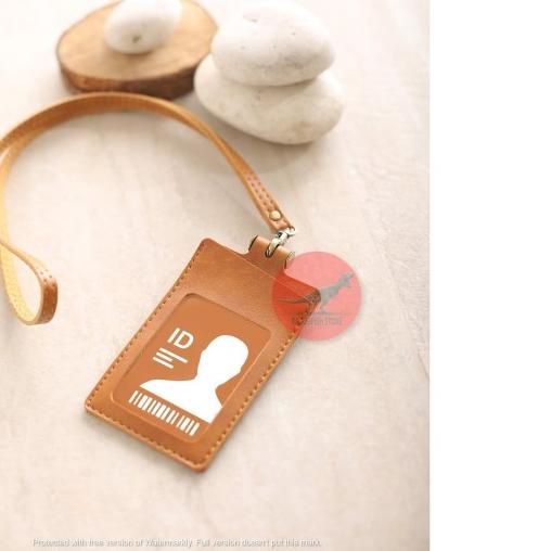

Nametag id card Temboro SOUVENIR kantor terdapat 3 slot PU leather