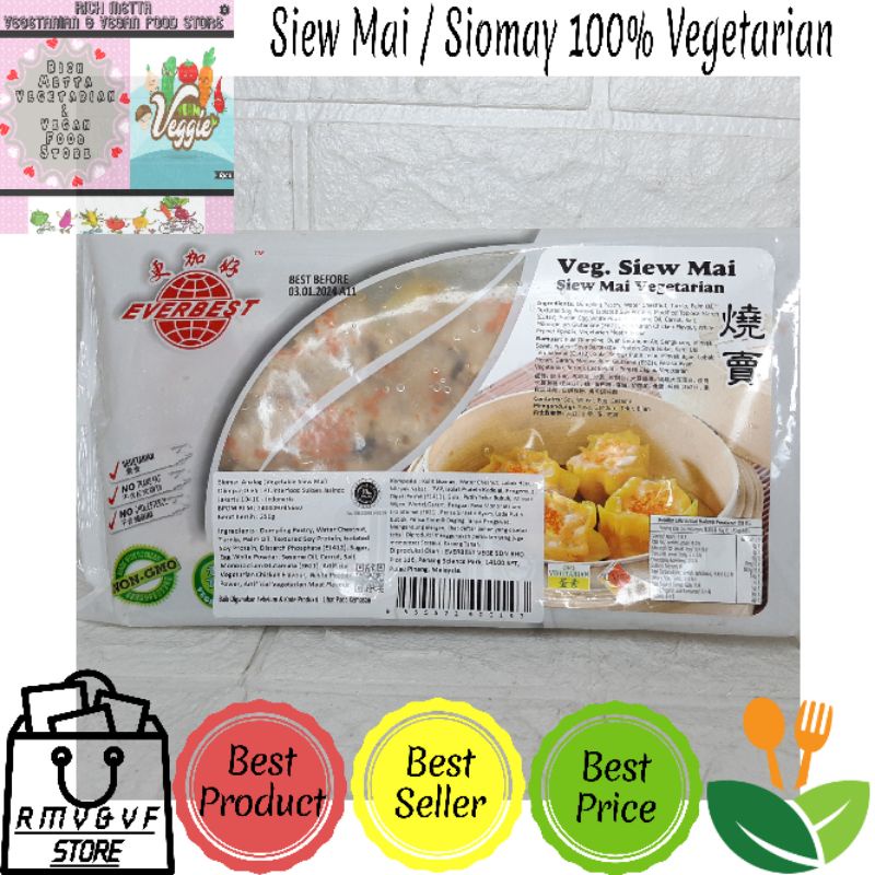 

Everbest Siew Mai / Siomay / Siomai Dim Sum 18pcs 250gr Vegetarian