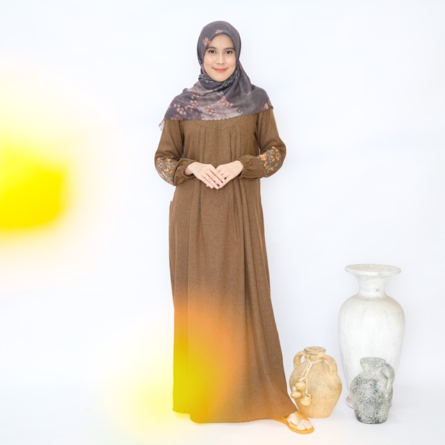 Laudya Series Part 2 Gamis Bordir Katun Madina Signature Hagia Indonesia @hagia_id