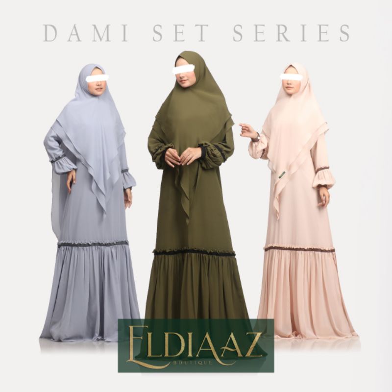Gamis set series Dami by eldiaaz bahan babydoll armany