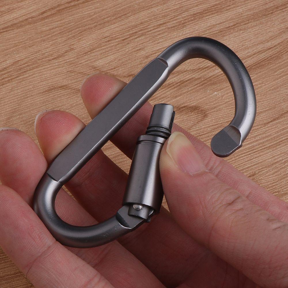 Rebuy Carabiner Bentuk D Alat Luar Ruangan Mendaki Kait Berkemah Bahan Aluminium Alloy Metal