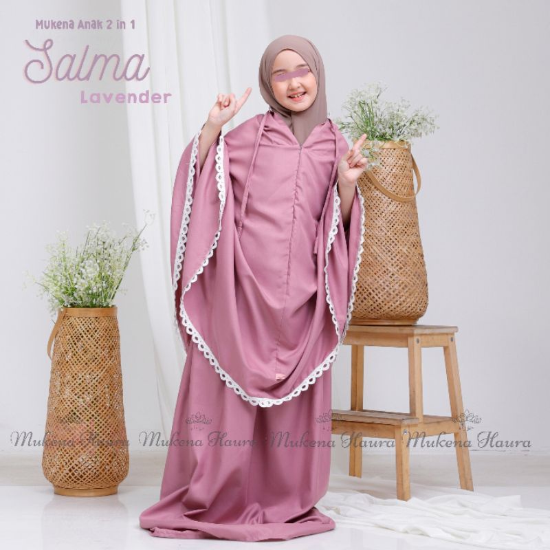 Mukena 2in1 Anak Salma Katun Polos Traveling