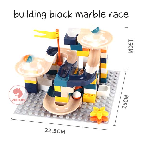 Zoetoys Marble Run 168pcs Marble Race | Duplo Balok Susun Track Slide Ball Race Run Building Brick Maze Block | Mainan Edukasi Anak Bukan Lego