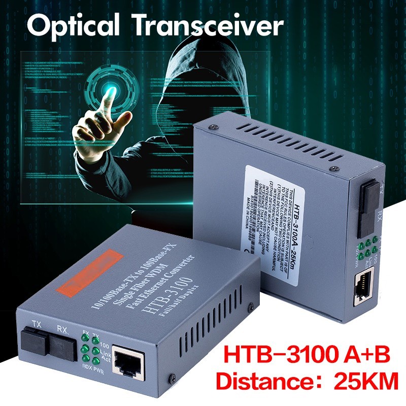 HTB-3100A/B 25KM NetLINK 10/100Mbps Single-Fiber Optical Device Media Converter Kabel Optical