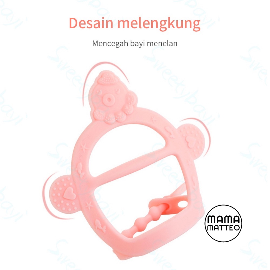 TEETHER Gelang Bayi SIlikon / Bahan Food Grade Silicone / Gigitan Tangan Bayi / Warna Pink Biru Merah Hijau Brown Mauve