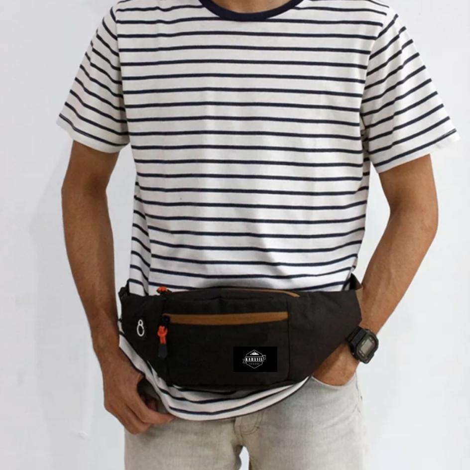 CODEVv2V6--WB K02 - Tas Selempang Bahu Slempang Pinggang Waistbag Pria Wanita Cowok Cewek Original B