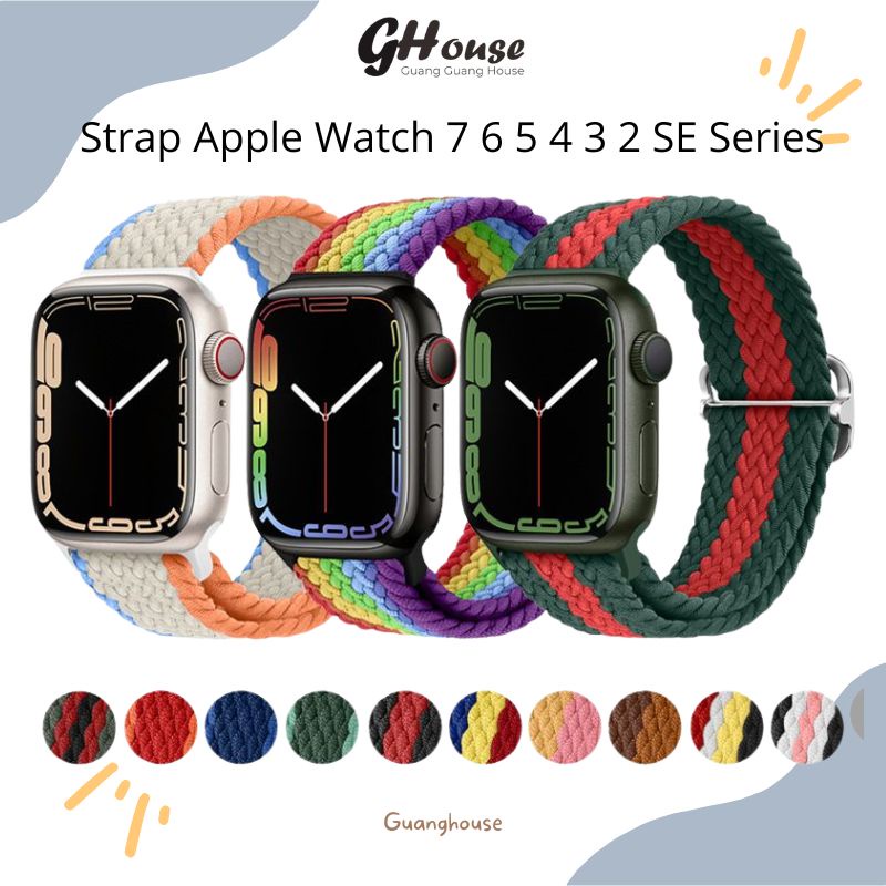 Strap Smartwatch Nilon Apple Watch T500 T55 IWO Tali Jam Pengganti Apple Watch 38/40/41mm 42/44/45mm Nilon