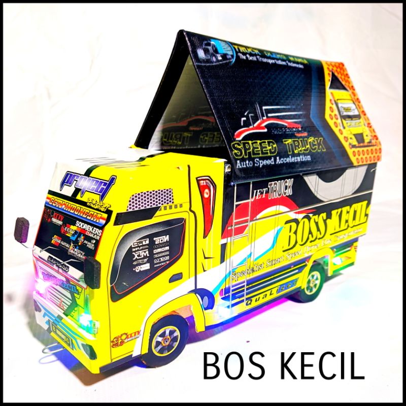 OLENG &amp; BELOK Miniatur Truk Oleng Ukuran Besar Jumbo P-42 Lengkap Dengan Lampu &amp; Terpal Roda Kayu Murah