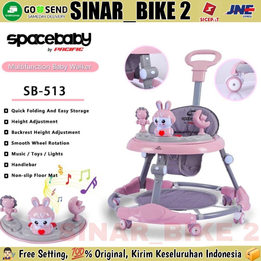 Baby Walker SPACEBABY SB 513 , 511 Dorong Musik Lampu Mainan Bayi