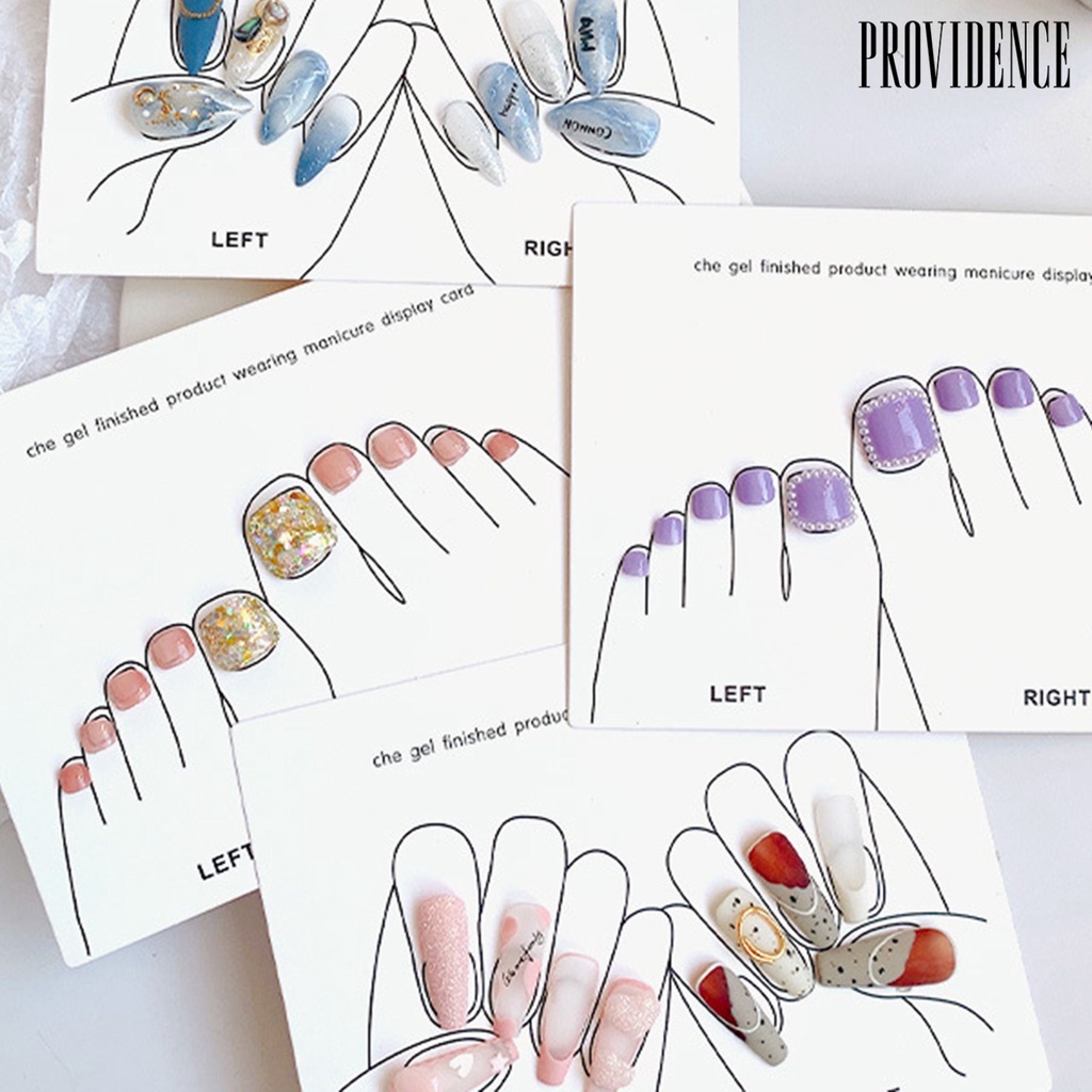 Providence 5Pcs / Set Kartu Display Kuku Palsu 2 Model Untuk Perlengkapan Nail Art Wanita