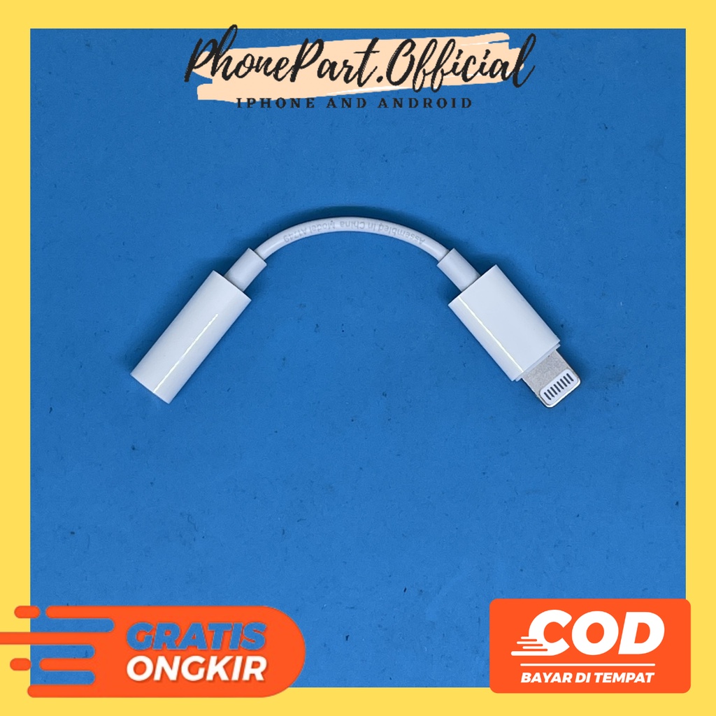 Konektor Converter Lightning to Jack Audio 3.5mm Connector Adaptor Headset Sambungan Kabel Earphone