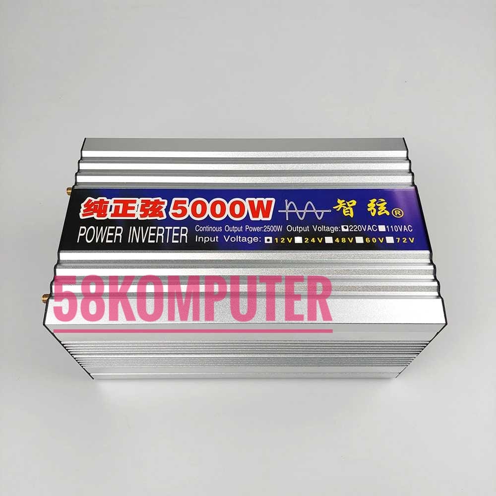 Power Inverter 6000W DC 12V/24V to AC 220V 2 USB Port LED BERKUALITAS Car Power Inverter Dc To Ac Inverter Pure Sine Wave DC 12V/24V To AC 220V 6000W 2 USB Port LED Mengubah arus DC ke AC
