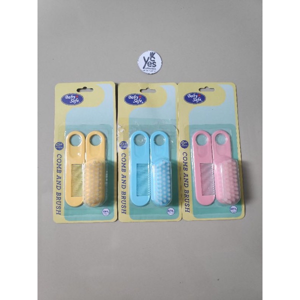 Baby Safe Comb &amp; Brush BPA Free Sisir Sikat Halus Lembut 0 Bulan Newborn Bayi Baru Lahir Cewek Cowok Babysafe