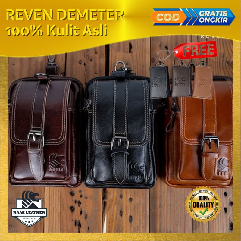 Tas Selempang Kulit Pria Cowok Waistbag Pria Cowok Kulit Sapi Asli Branded