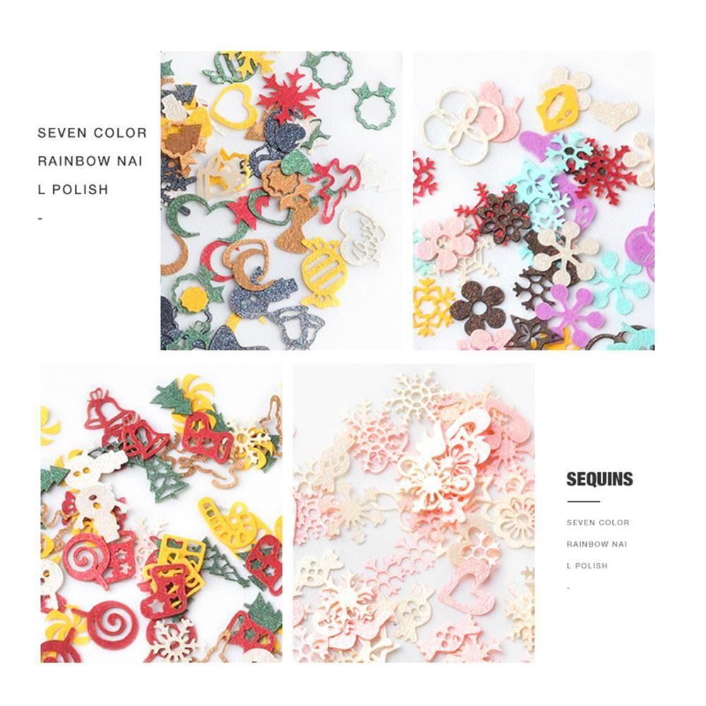 Preva Nail Art Decor Glitter Stiker Kuku Warna Campur Dekorasi Natal 3D