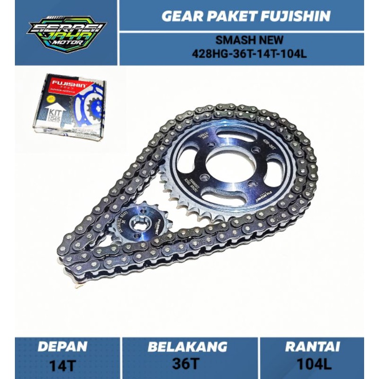 Fujishin GEAR PAKET SMASH NEW / SMASH OLD (428HG-36T-14T-104L)
