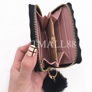 Dompet Koin Mini Wanita Free Pom-pom Korean Fashion Trendy Fashion Wallet