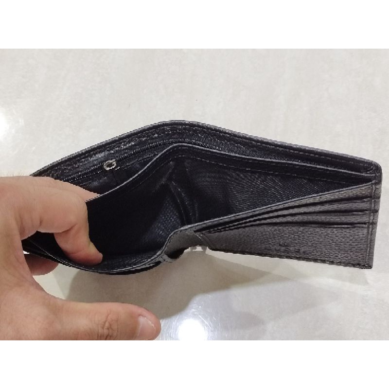 dompet lipat kulit list hijau 3922