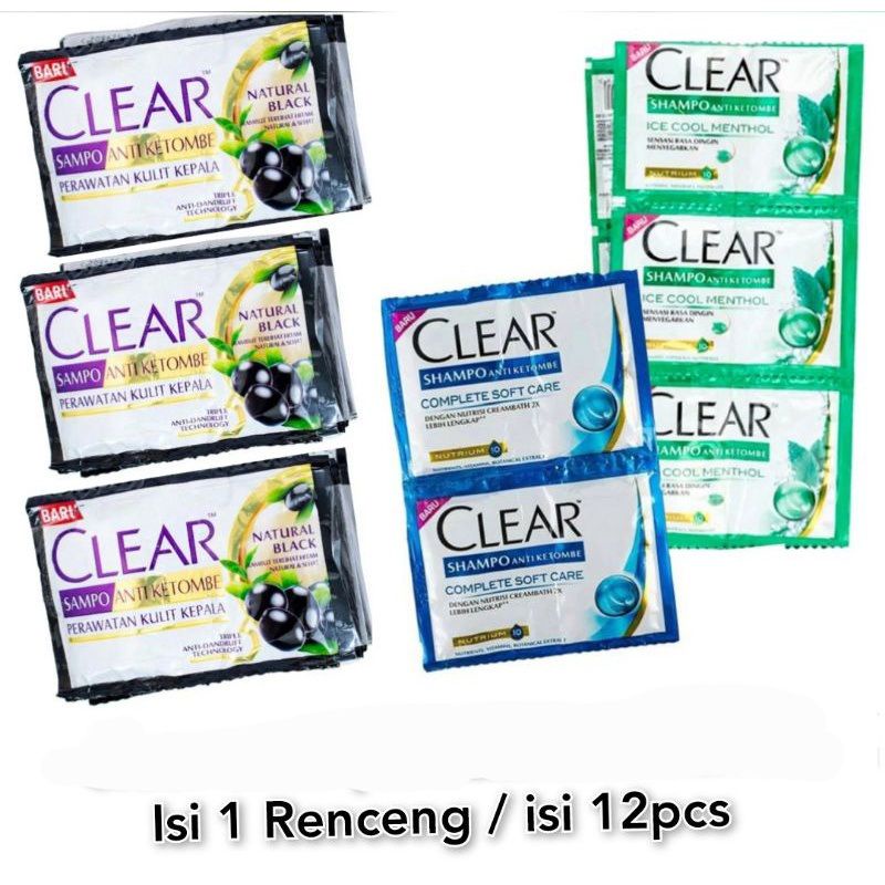 SHAMPO CLEAR SACHET 12 PCS