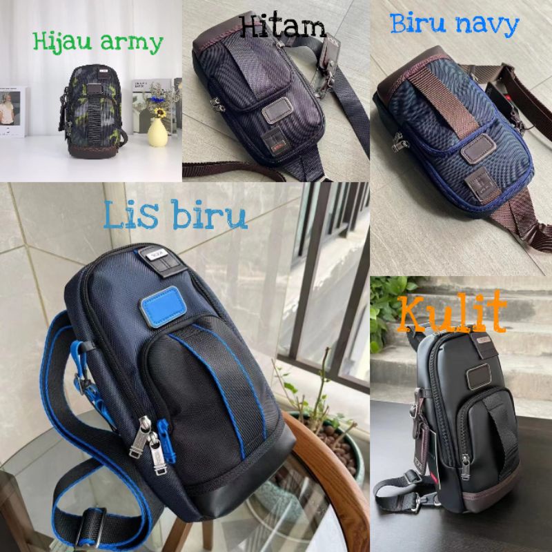 tas tumi fife slim alpha bravo slingbag hitam bodybag cowok