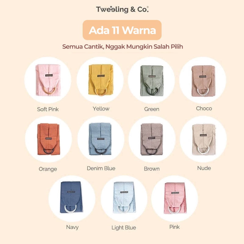 Tweeling &amp; Co - Baby Ring Sling / Gendongan Bayi Ring Sling