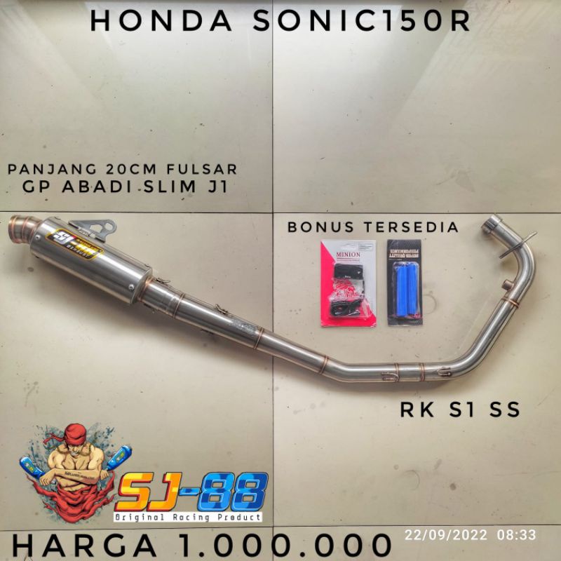 Knalpot sj88 sonic 150r pipa rk s1 ss slincer gp abadi slim jr1 gp duck jr1 gp93 slim j2 ss