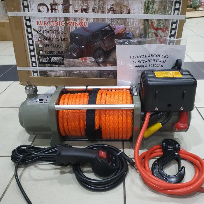 WINCH 16800 LBS SYNTHETIC PLASMA ROPE OFFROAD CAR ELECTRIC WINCH