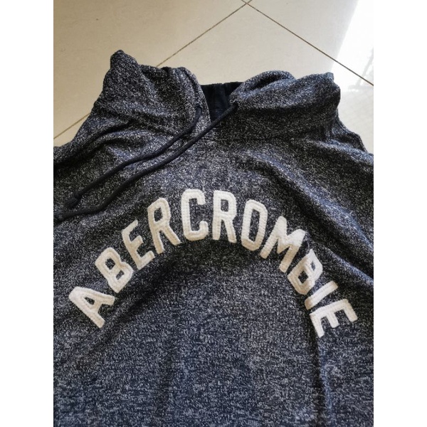 Abercrombie & Fitch Jaket Pria Original Biru Navy Blue