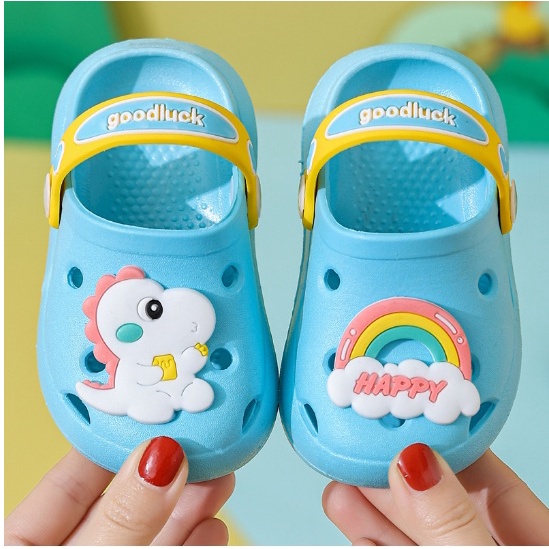 Sandal Anak Laki Laki Anak Bahan EVA Aneka Warna Motif Kartun DINO HAPPY Untuk Anak IMPOR