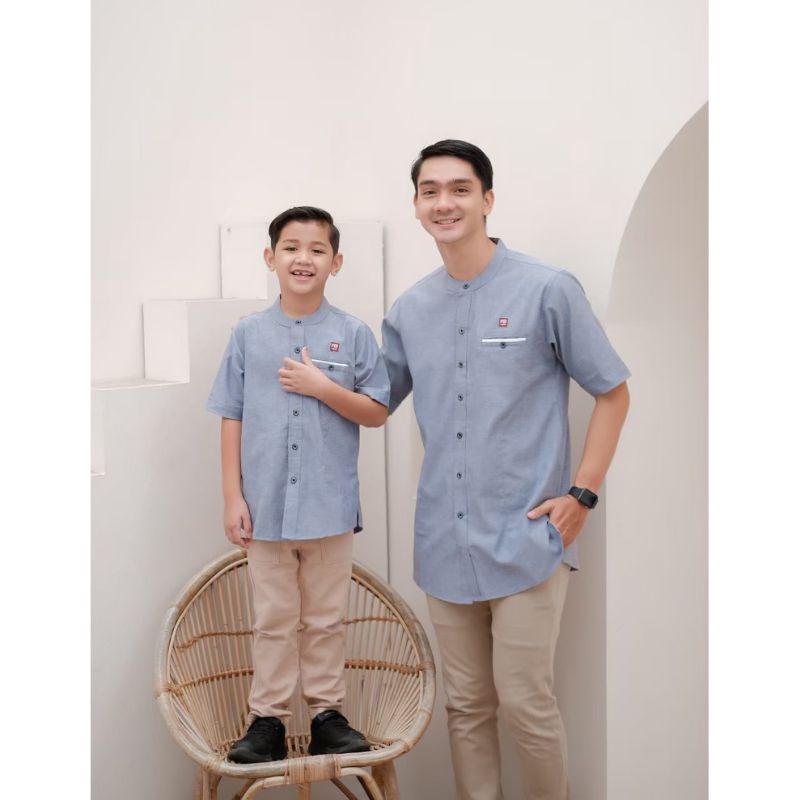 Baju Koko Kurta Couple Ayah dan Anak Premium ERZURUM bahan Katun Madinah