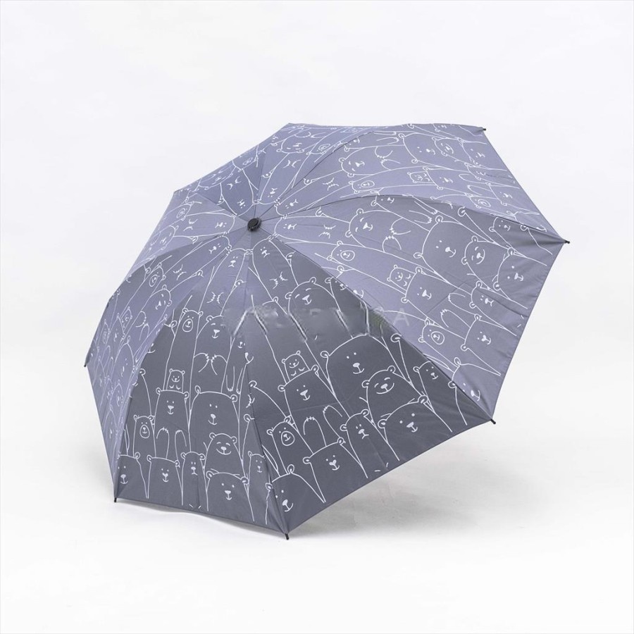 Payung lipat 3 motif Bear Family gambar Beruang lapis hitam anti UV 003 cantik