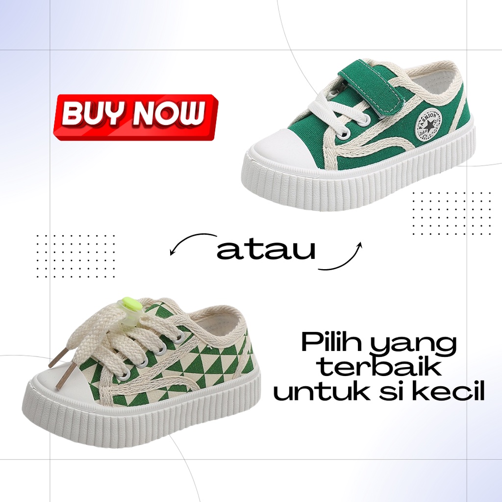 Minipetite SH2247 SH2248 Sepatu kanvas sportie ringan lentur anak laki laki perempuan size 21-26 untuk anak usia 0 - 4 tahun