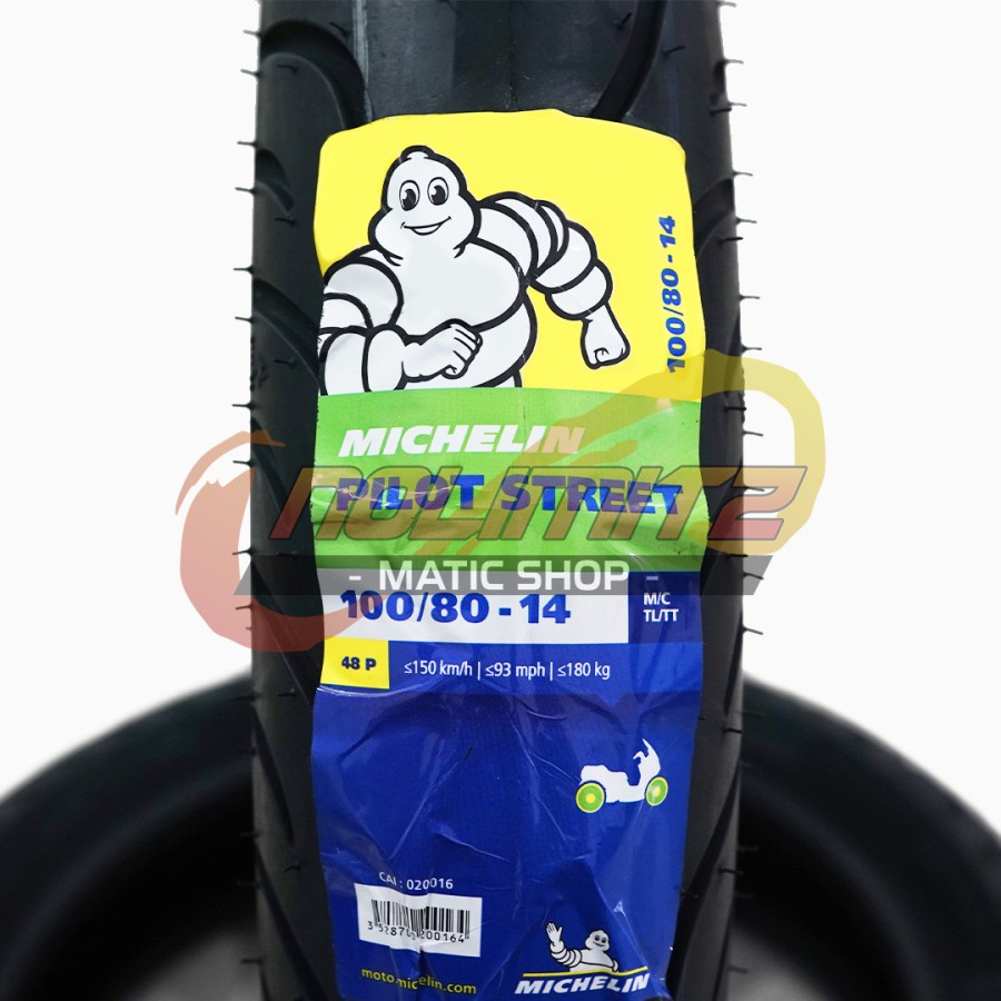 Ban Motor Tubeless Michelin Pilot Street 100/80 - 14 Vario Beat Scoopy