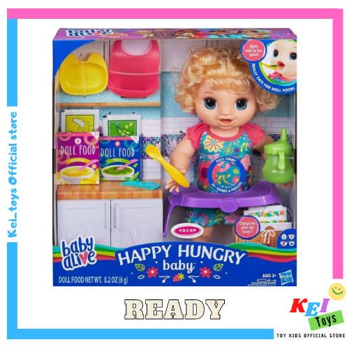 Baby Alive Happy Hungry Baby Blond Curly Hair Doll with Over 50 Sounds