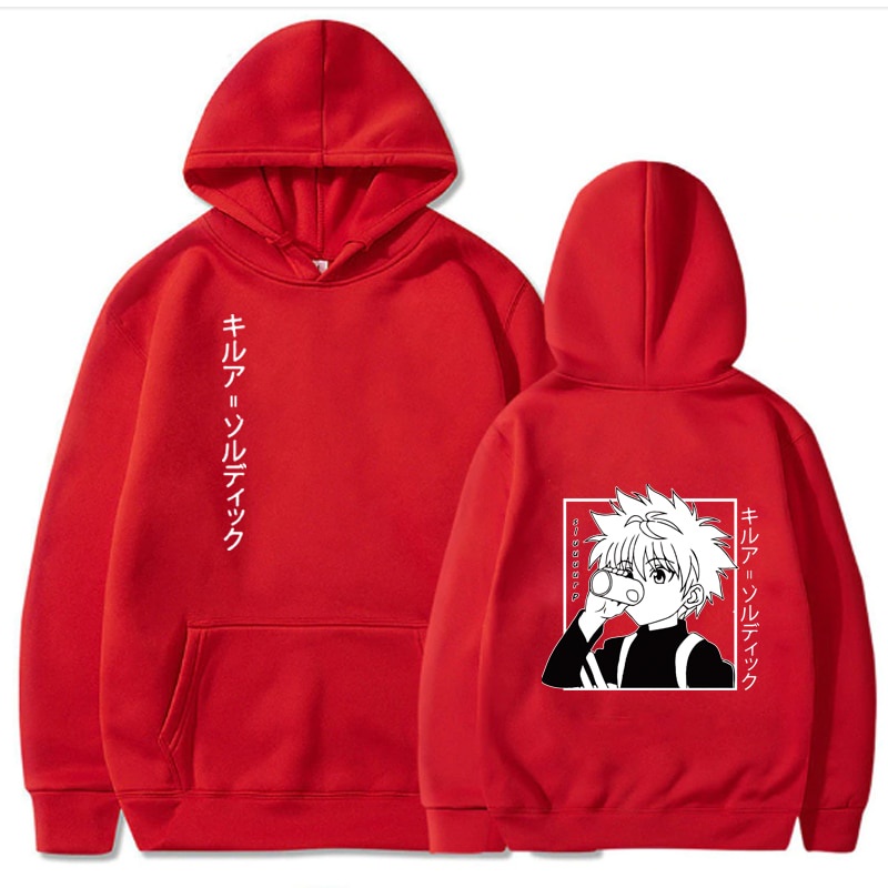 Killua Zoldyk  Jumper Hoodie II Sweater Hoodie Anime II Sweter Oblong Topi Sz M - XL ( Pria &amp; Wanita / Anak &amp; Dewasa )